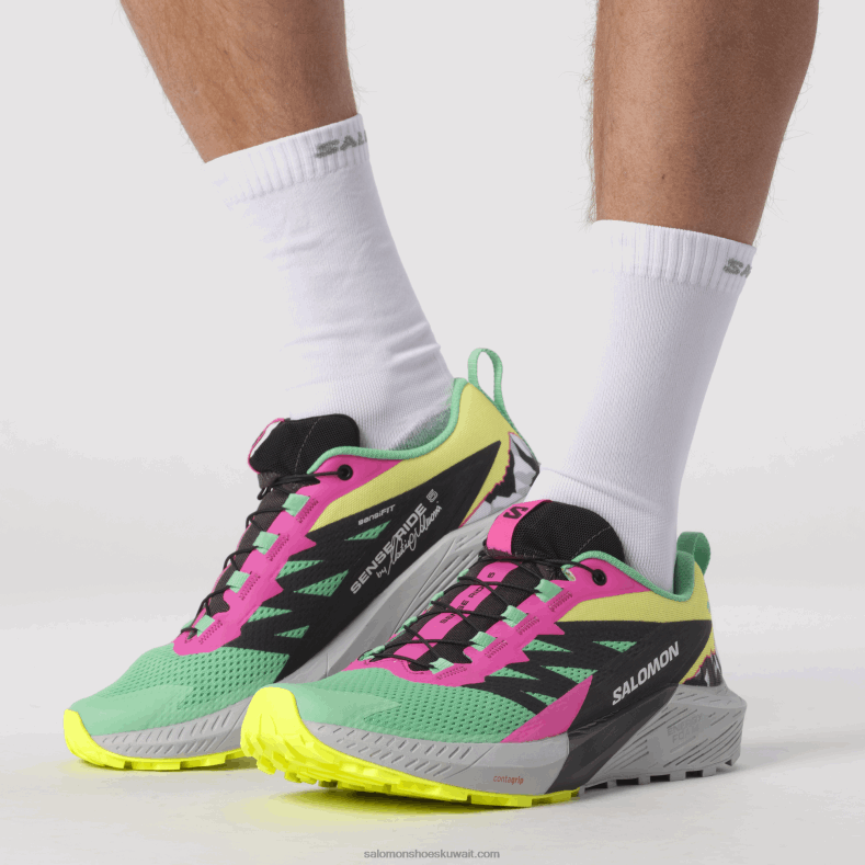 ⁦أحذية الجري النسائية - Sense Ride 5 Martina Ltd. Salomon أخضر بسكاي / فانتوم / بينك جلو B8DLV1502⁩ - الصورة ⁦4⁩