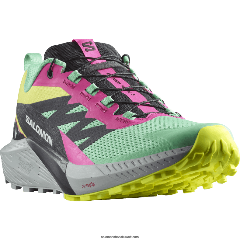 ⁦أحذية الجري النسائية - Sense Ride 5 Martina Ltd. Salomon أخضر بسكاي / فانتوم / بينك جلو B8DLV1502⁩ - الصورة ⁦5⁩