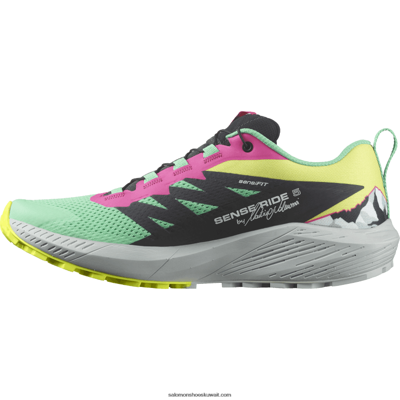 ⁦أحذية الجري النسائية - Sense Ride 5 Martina Ltd. Salomon أخضر بسكاي / فانتوم / بينك جلو B8DLV1502⁩ - الصورة ⁦6⁩