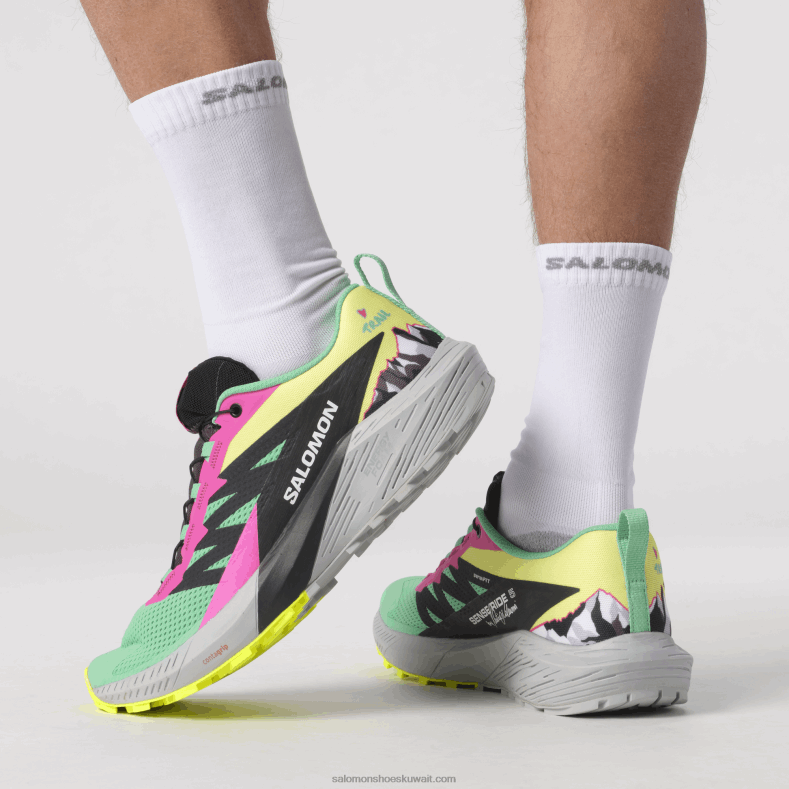 ⁦أحذية الجري النسائية - Sense Ride 5 Martina Ltd. Salomon أخضر بسكاي / فانتوم / بينك جلو B8DLV1502⁩ - الصورة ⁦7⁩
