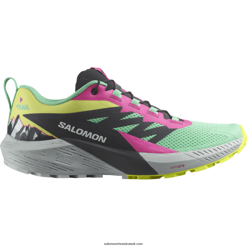 ⁦أحذية الجري النسائية - Sense Ride 5 Martina Ltd. Salomon أخضر بسكاي / فانتوم / بينك جلو B8DLV1502⁩ - الصورة ⁦1⁩