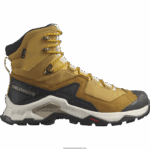 أحذية المشي الجلدية للرجال - Quest element gore-tex Salomon كمون / رمل ابيض / زعفران B8DLV50
