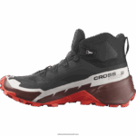 ⁦أحذية المشي لمسافات طويلة للرجال - Cross Hike 2 mid gore-tex Salomon أسود / شوكولاتة مريرة / أحمر ناري B8DLV34⁩ - الصورة ⁦3⁩