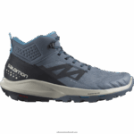 أحذية المشي لمسافات طويلة للرجال - outpulse mid gore-tex Salomon الصين الأزرق / الكربون / الصخور القمرية B8DLV32