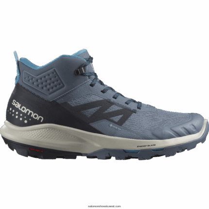 أحذية المشي لمسافات طويلة للرجال - outpulse mid gore-tex Salomon الصين الأزرق / الكربون / الصخور القمرية B8DLV32