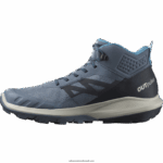 ⁦أحذية المشي لمسافات طويلة للرجال - outpulse mid gore-tex Salomon الصين الأزرق / الكربون / الصخور القمرية B8DLV32⁩ - الصورة ⁦4⁩