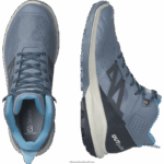 ⁦أحذية المشي لمسافات طويلة للرجال - outpulse mid gore-tex Salomon الصين الأزرق / الكربون / الصخور القمرية B8DLV32⁩ - الصورة ⁦5⁩