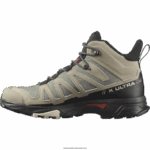 ⁦أحذية المشي لمسافات طويلة للرجال - x ultra 4 mid gore-tex Salomon خمر الكاكي / الأسود / الحناء المحروقة B8DLV11⁩ - الصورة ⁦4⁩