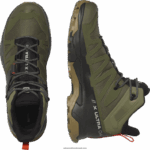 ⁦أحذية المشي لمسافات طويلة للرجال - x ultra 4 mid gore-tex Salomon حزاز أخضر عميق / خث / عشب البحر B8DLV9⁩ - الصورة ⁦5⁩