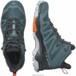 ⁦أحذية المشي لمسافات طويلة للرجال - x ultra 4 mid gore-tex Salomon مراقب النجوم / أسود / أبو منجل القرمزي B8DLV10⁩ - الصورة ⁦5⁩