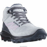 ⁦أحذية المشي لمسافات طويلة للنساء - outpulse mid gore-tex Salomon جليد القطب الشمالي / حبر الهند / زهرة الأوركيد B8DLV1114⁩ - الصورة ⁦4⁩