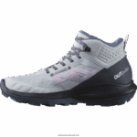⁦أحذية المشي لمسافات طويلة للنساء - outpulse mid gore-tex Salomon جليد القطب الشمالي / حبر الهند / زهرة الأوركيد B8DLV1114⁩ - الصورة ⁦5⁩