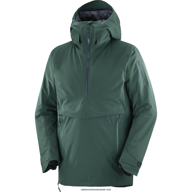 ⁦جاكيت رجالي بغطاء رأس - Gravity gore-tex anorak Salomon بونديروسا باين / سماء الليل B8DLV557⁩ - الصورة ⁦2⁩