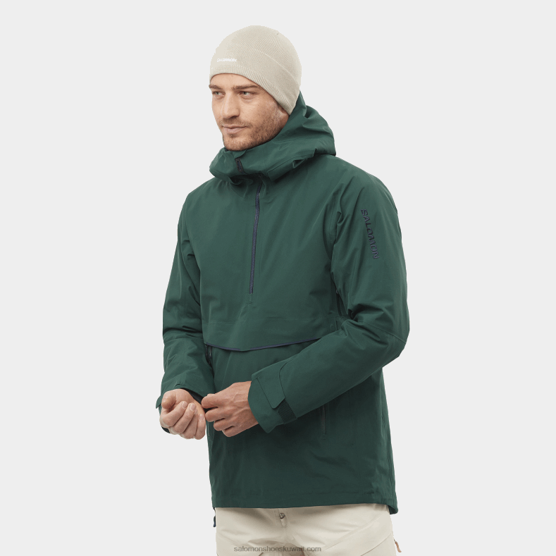 ⁦جاكيت رجالي بغطاء رأس - Gravity gore-tex anorak Salomon بونديروسا باين / سماء الليل B8DLV557⁩ - الصورة ⁦1⁩
