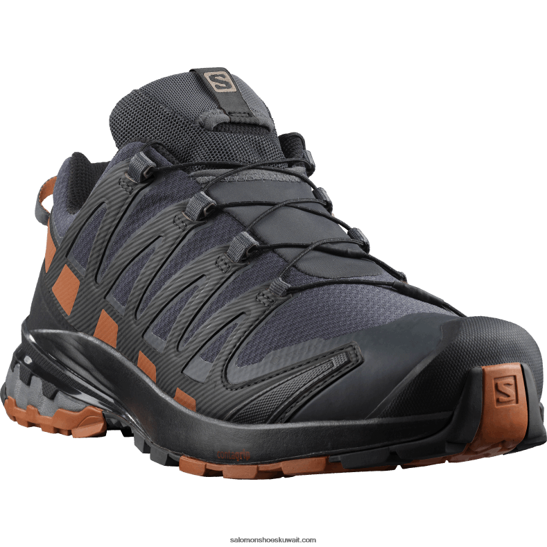⁦حذاء الجري Trail للرجال - XA Pro 3D V8 Gore-tex Salomon أبنوس / كراميل كافيه / أسود B8DLV1481⁩ - الصورة ⁦5⁩