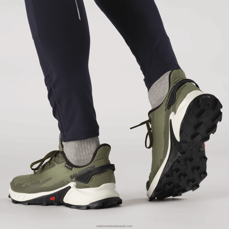 ⁦حذاء جري للرجال - alphacross 4 gore-tex Salomon حزاز أخضر عميق / جليد فانيليا / ليل زيتون B8DLV1476⁩ - الصورة ⁦7⁩