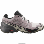 حذاء جري للسيدات - speedcross 6 gore-tex Salomon رماد الورد / اسود / زيتون ليل B8DLV1515
