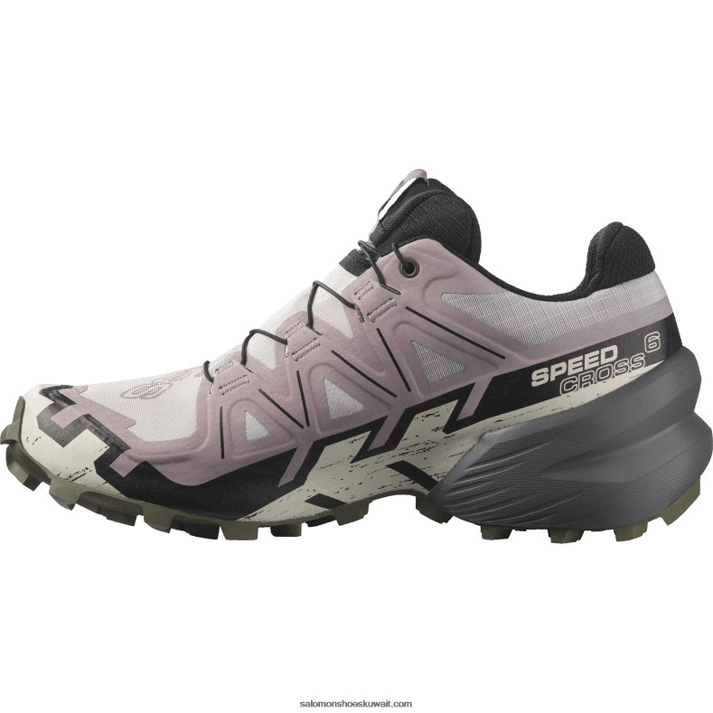 ⁦حذاء جري للسيدات - speedcross 6 gore-tex Salomon رماد الورد / اسود / زيتون ليل B8DLV1515⁩ - الصورة ⁦5⁩