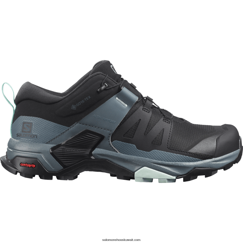 ⁦حذاء نسائي للتنزه - x ultra 4 gore-tex Salomon أسود / طقس عاصف / أوبال أزرق B8DLV1137⁩ - الصورة ⁦1⁩