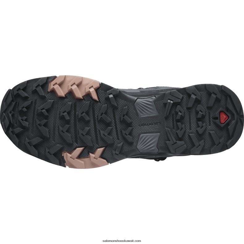 ⁦حذاء نسائي للمشي لمسافات طويلة - x ultra 4 mid gore-tex Salomon الأبنوس / موكا موس / كريم اللوز B8DLV1133⁩ - الصورة ⁦2⁩