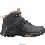 حذاء نسائي للمشي لمسافات طويلة - x ultra 4 mid gore-tex Salomon الأبنوس / موكا موس / كريم اللوز B8DLV1133