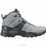 حذاء نسائي للمشي لمسافات طويلة - x ultra 4 mid gore-tex Salomon المحجر / الأسود / الفيلق الأزرق B8DLV1134